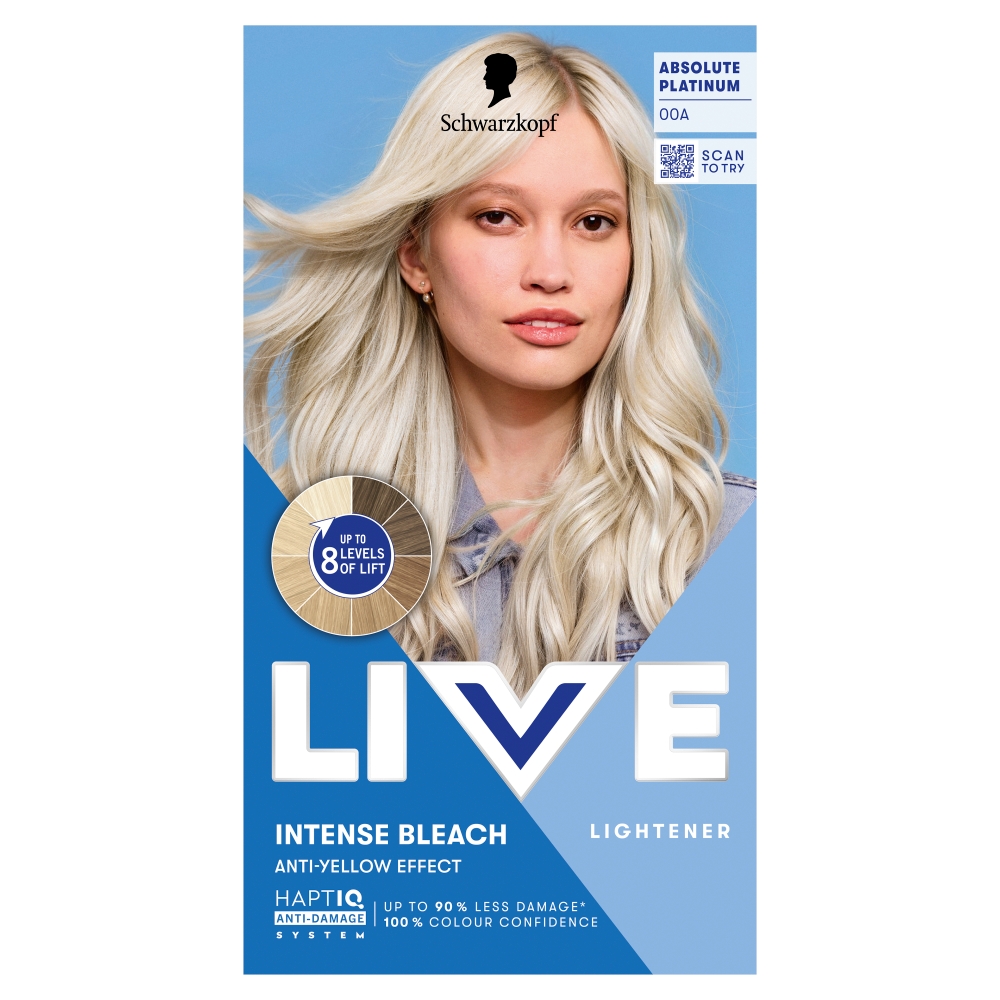 Live Intense Bleach, Odbarvovač Na Vlasy 00A Absolute Platinum