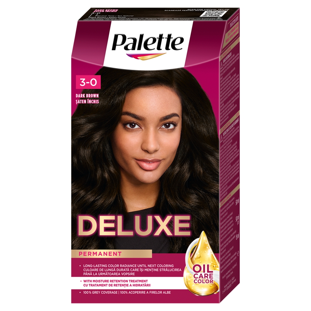 Deluxe Oil-Care Color Permanent Na Vlasy S Mikro-olejmi 800 (3-0) Tmavohnedá