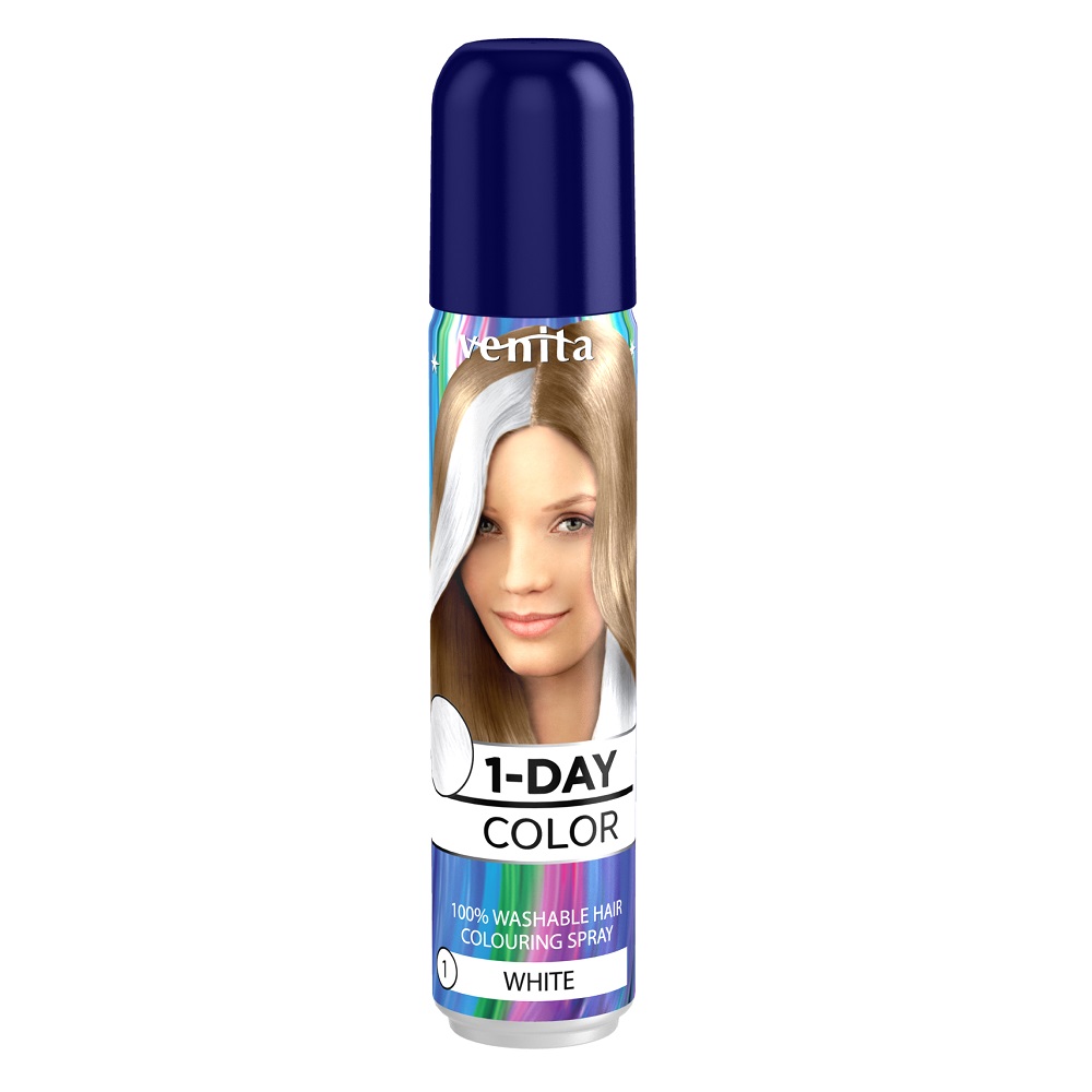 1-Dňový Farebný Sprej Pre Vlasia White 50 ml