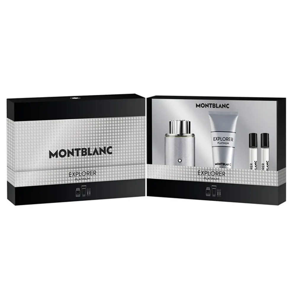 Sada Mont Blanc Explorer Platinum: Ve Spreji + Sprchový Gel + Miniatura Parfémované Vody 2 ×