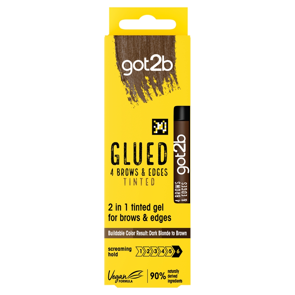 Glued 4 Brows & Edges Tónovací Gel Na Obočí Hnědý