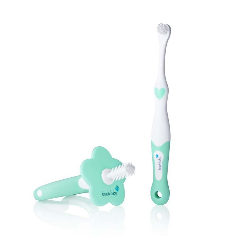 My FirstBrush & Teether Set Sada Na Prořezávání Zoubků Pro Děti Od 0 Do 18 Let Mátová