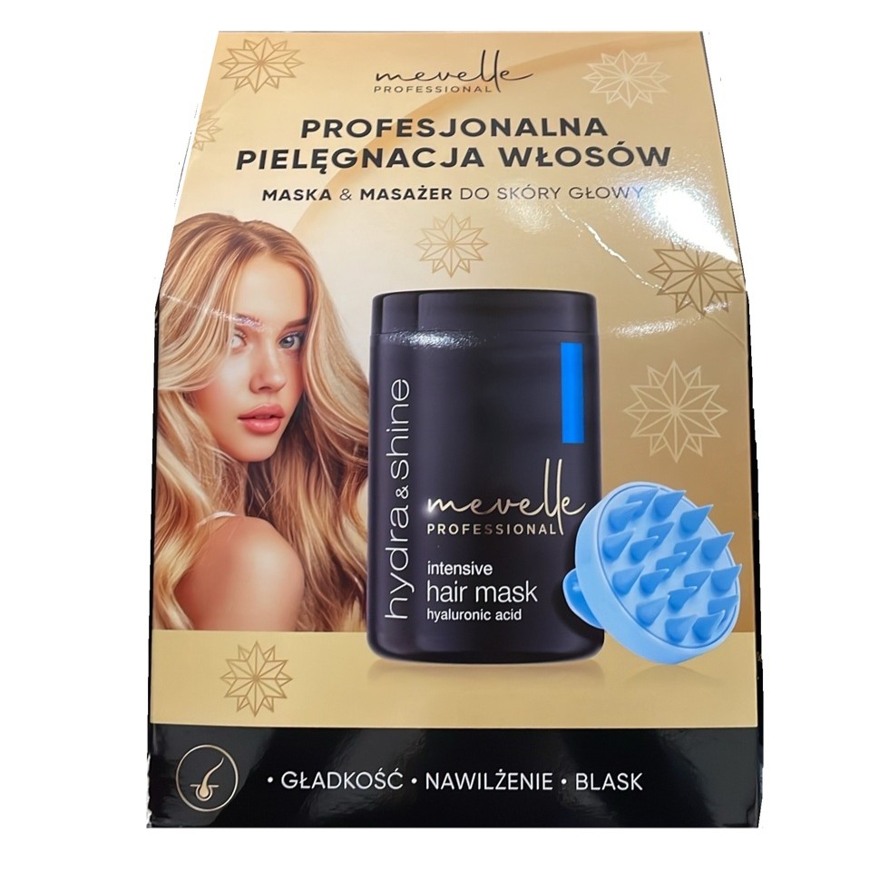 Hydra & Shine Sada Vlasových Masek + Kartáč Na Masáž Pokožky Hlavy