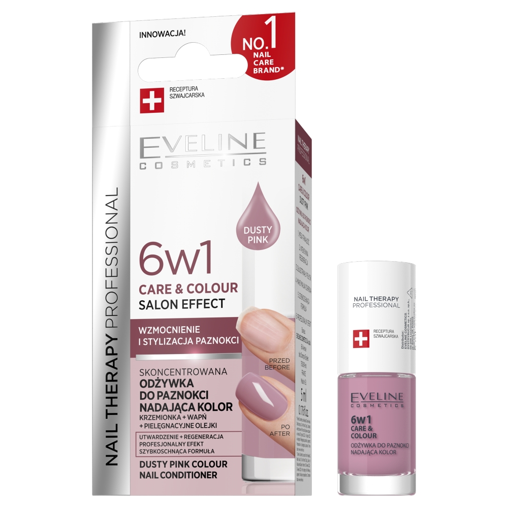Nail Therapy Professional 6w1 Care & Colour Koncentrovaný Kondicionér Na Nehty Dusty Pink