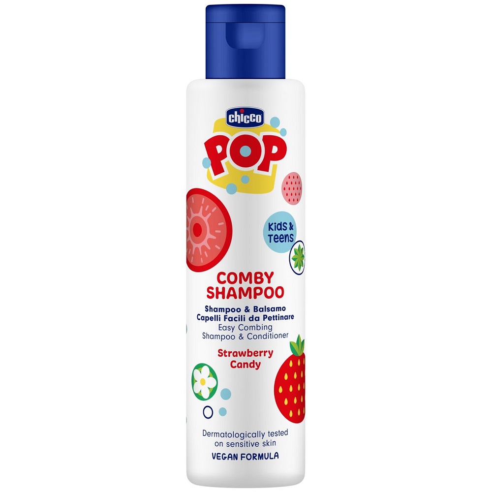 Pop Comby Shampoo Pop – šAmpon A Kondicionér 2 V 1 S Vůní Jahodového Sorbetu