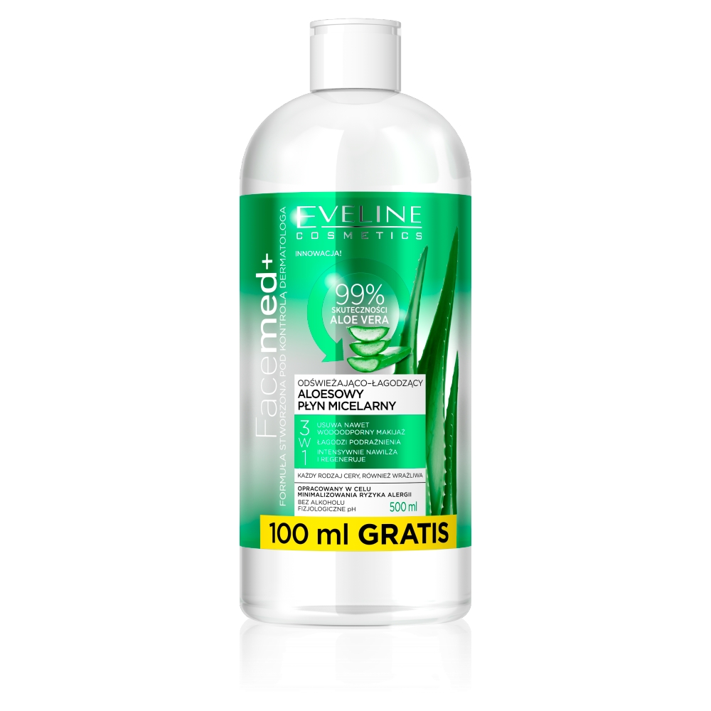 Facemed+ 3v1 Osviežujúca A Upokojujúca Micelární voda S Aloe Vera 400 Ml