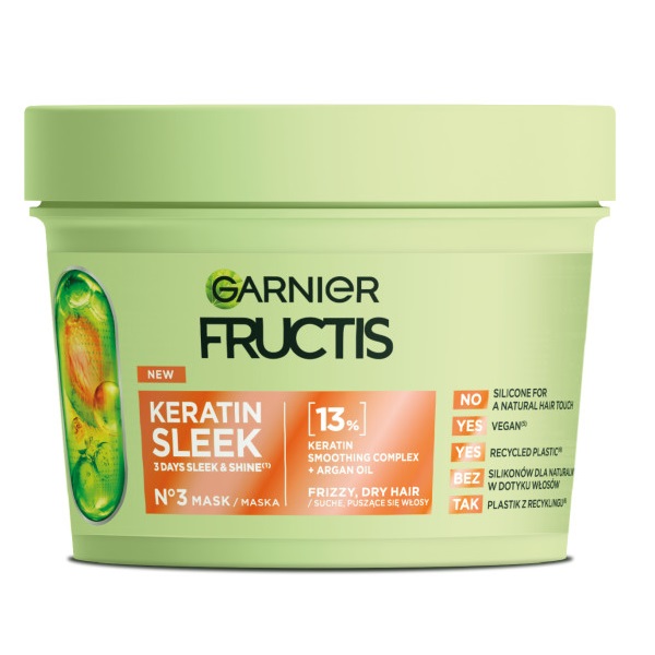 Fructis Keratin Sleek Maska Pro Suché A Krepaté Vlasy