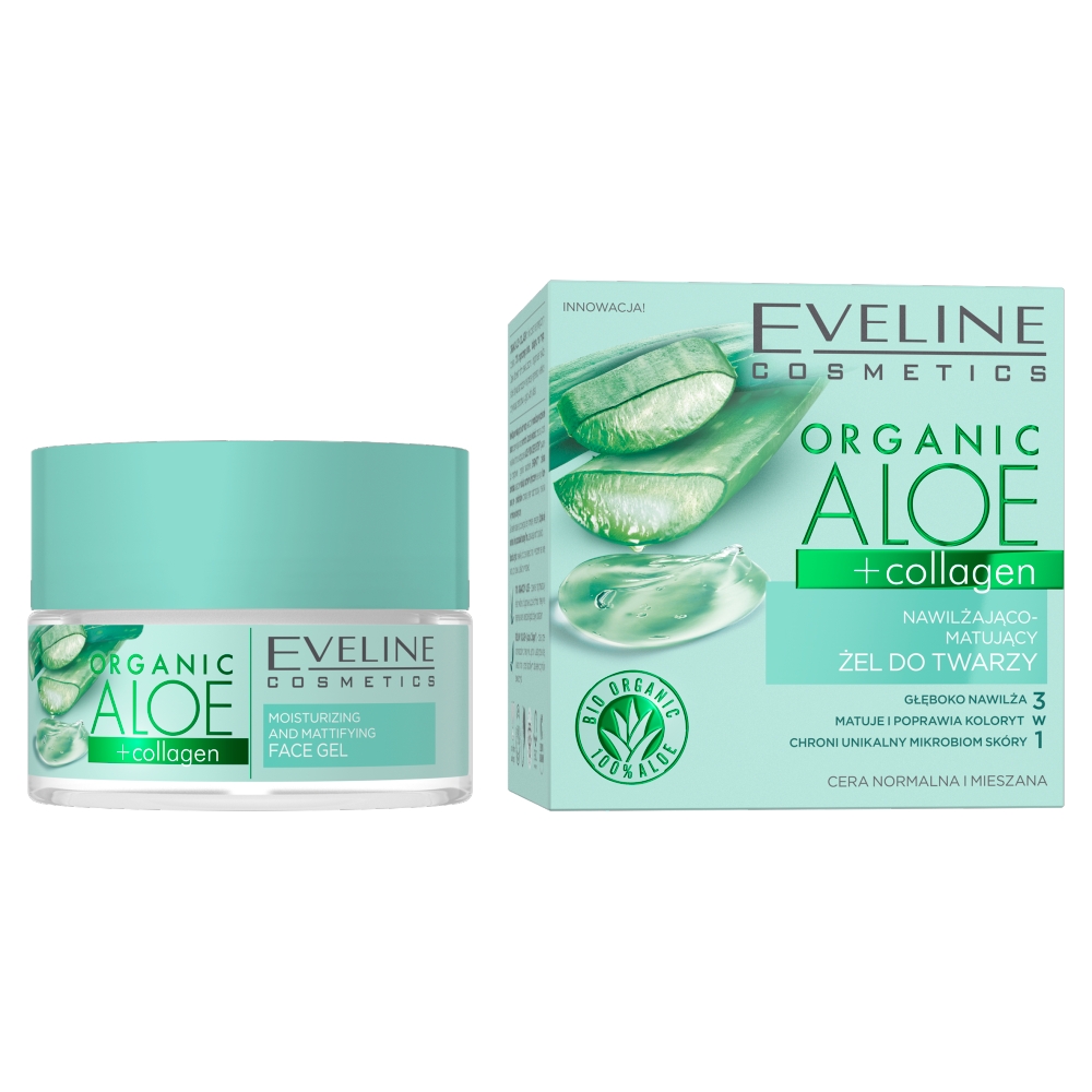 Organic Aloe + Collagen Hydratační A Matující Gel Na Obličej
