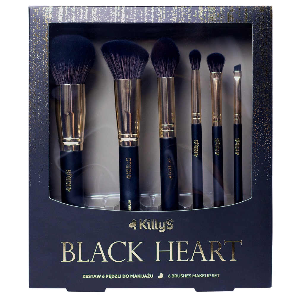Black Heart 6ks Sada šTetcov Na Líčenie.