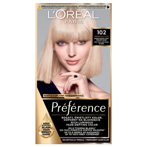 Preference Barva Na Vlasy 102 Velmi Velmi Světlá Perleťová Blond