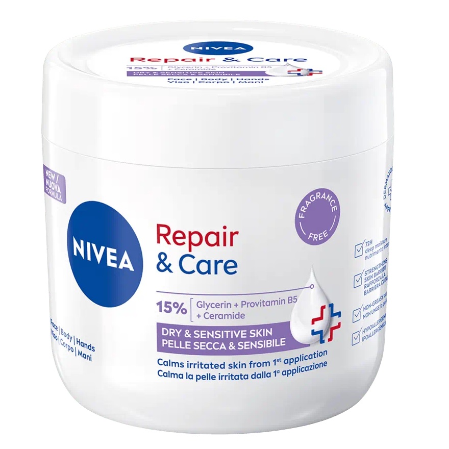 Repair & Care Sensitive Hydratační A Ochranný Krém 400 ml