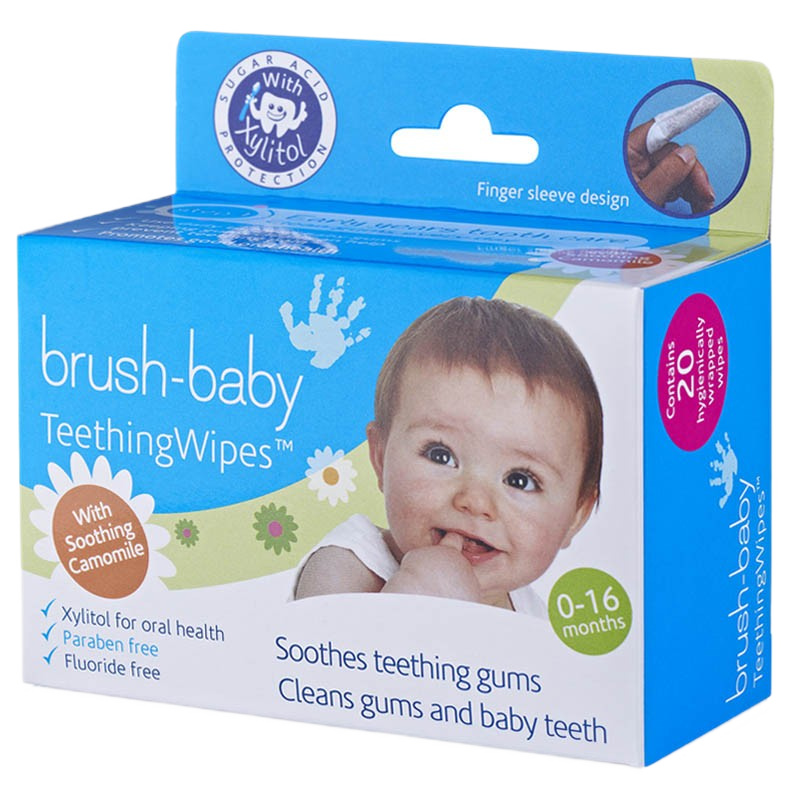 BRUSH BABY_HygienickÁ Těsnění S Heřmánkem A Xylitolem Pro čIštění Dásní 0-16m .