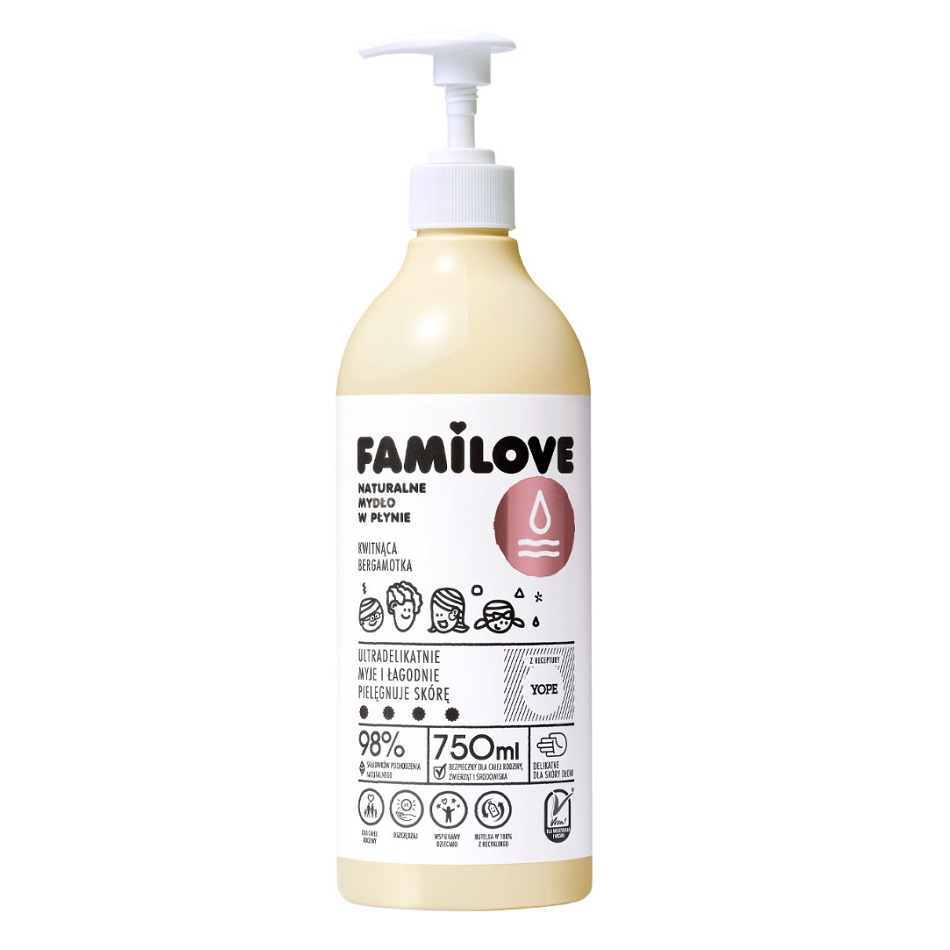 Familove Kwitnąca Bergamotka Familove Přírodní Tekuté Mýdlo Blooming Bergamot 750 ml