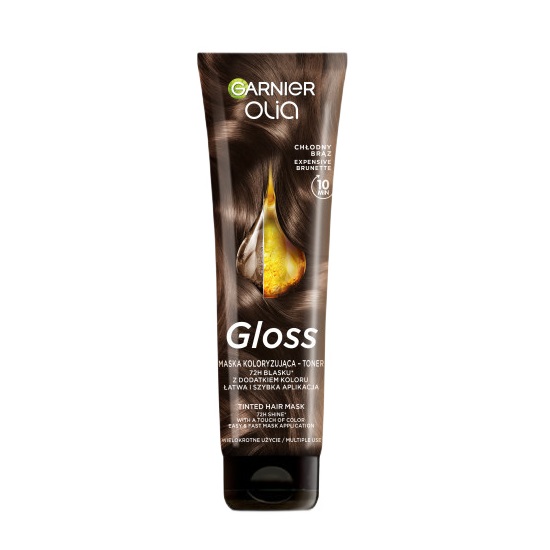 Olia Gloss Barvicí Maska – Tónovací Přípravek Na Vlasy Chladná Hnědá