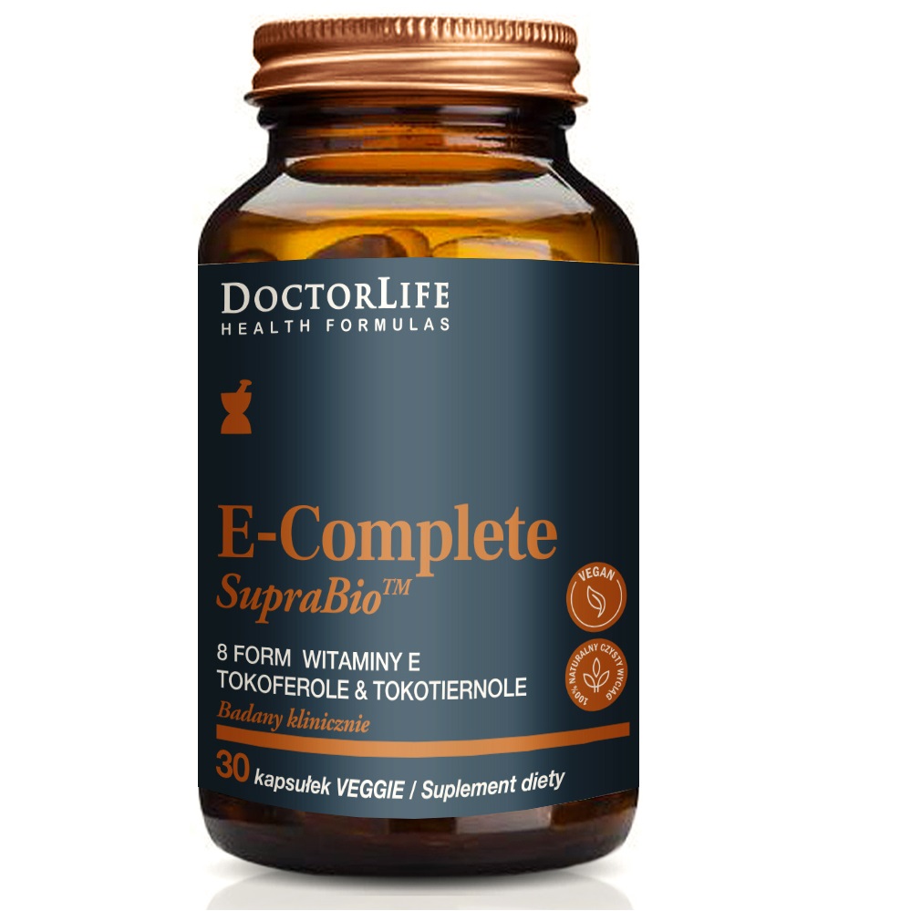 E-Complete SupraBio 8 Nová Generace Vitaminu E Doplněk Stravy 30 Kapslí