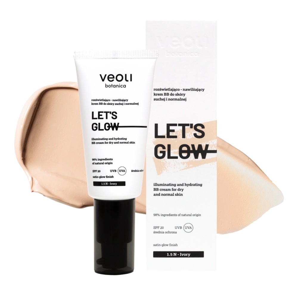 Let's Glow Rozjasňující A Hydratační BB Krém Pro Suchou A Normální Pleť 1,5 N Ivory