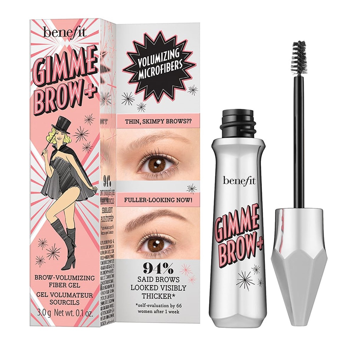 Gimme Brow+ Gel Duo Gel Pro Zvětšení Objemu Obočí 3 Neutrální Světle Hnědá 2