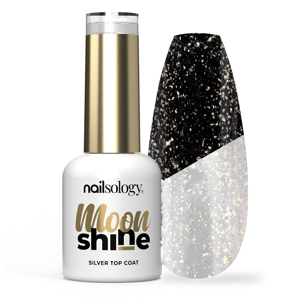 Nailsology Moon Shine Stříbrný Brokátový Hybridní Lak Na Nehty