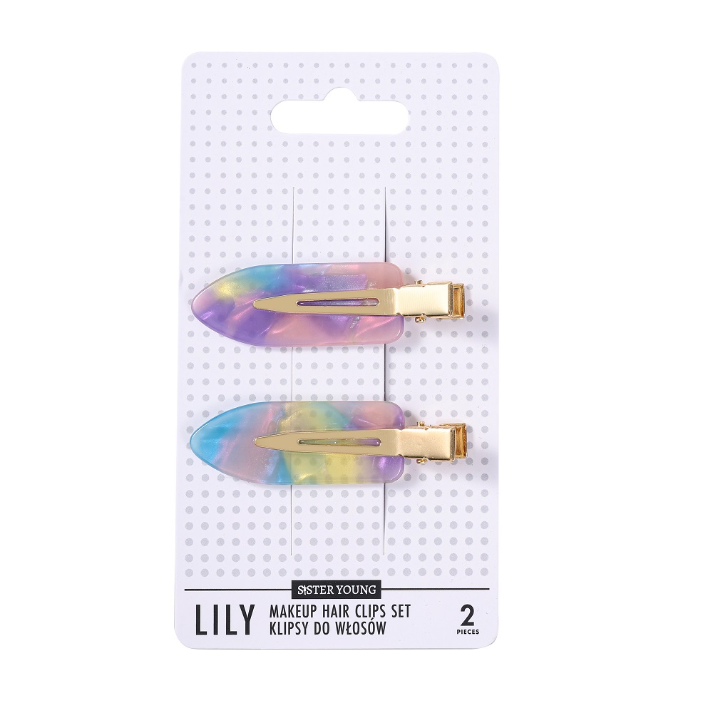 Lily Hair Clips Set Lily Sponky Do Vlasů Pink Purple