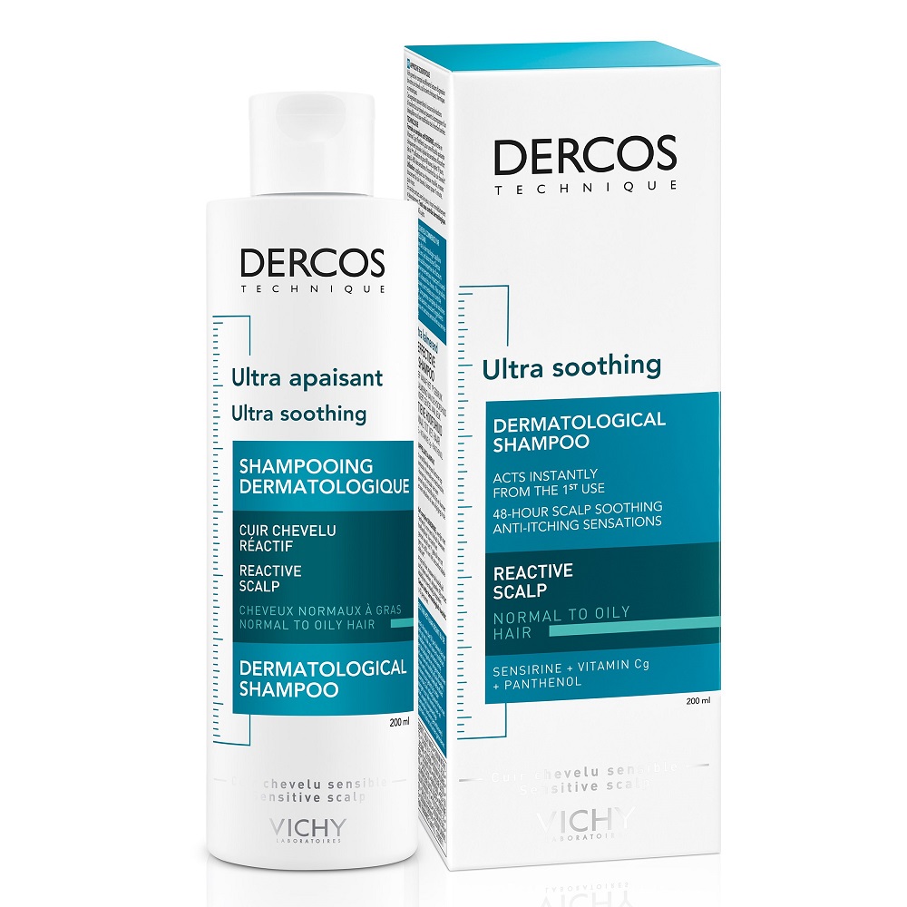 Dercos Ultra Soothing šAmpon Pro Normální A Mastné Vlasy 200 ml