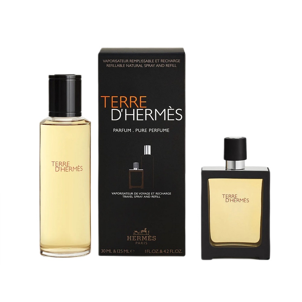 Terre D'Hermes Pure Parfum Terre D'Hermes – Sada: Parfémový Sprej 30 Ml + Náplň Do Parfému 125 Ml