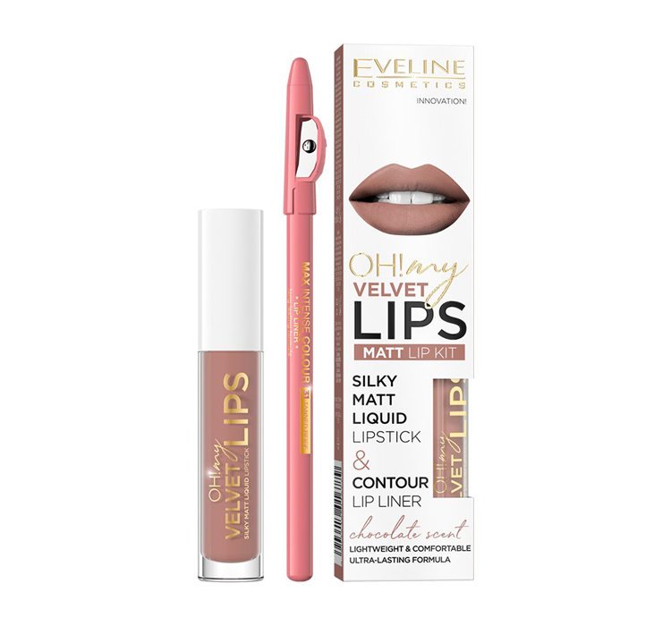 Oh! My Velvet Lips Liquid Matt Lip Kit Matný Rúž + Ceruzka Na Pery 11 Cookie Milkshake