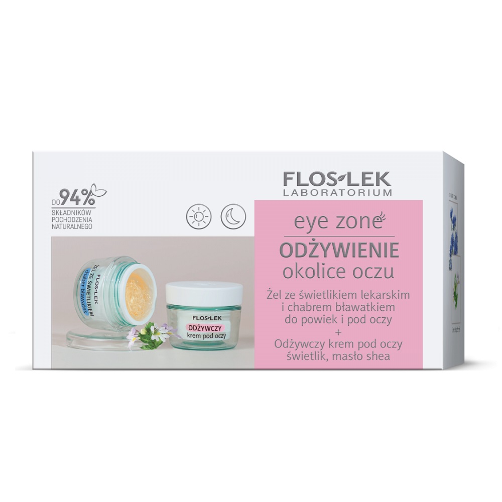 Sada Floslek Eye Zone Gel Ze Světlíku Lékařského A Chrpy + Výživný Oční Krém S Echinace…